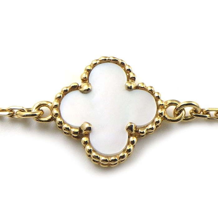 ヴァンクリーフ&アーペル Van Cleef & Arpels ブレスレット スウィートアルハンブラ VCARF68800 ホワイト シェル K18YG 【中古】