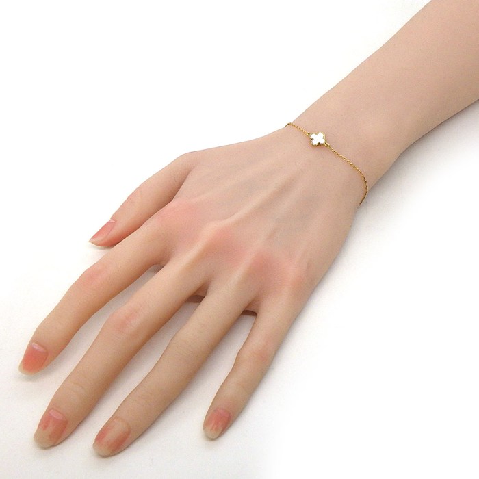 ヴァンクリーフ&アーペル Van Cleef & Arpels ブレスレット スウィートアルハンブラ VCARF68800 ホワイト シェル K18YG 【中古】