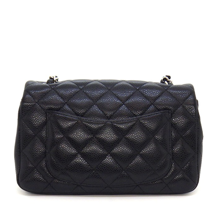 シャネル CHANEL ショルダーバッグ マトラッセ20 ミニ クラシック ハンドバッグ A69900 2018年 ブラック キャビアスキン 【中古】