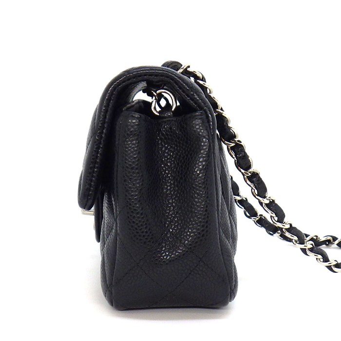 シャネル CHANEL ショルダーバッグ マトラッセ20 ミニ クラシック ハンドバッグ A69900 2018年 ブラック キャビアスキン 【中古】