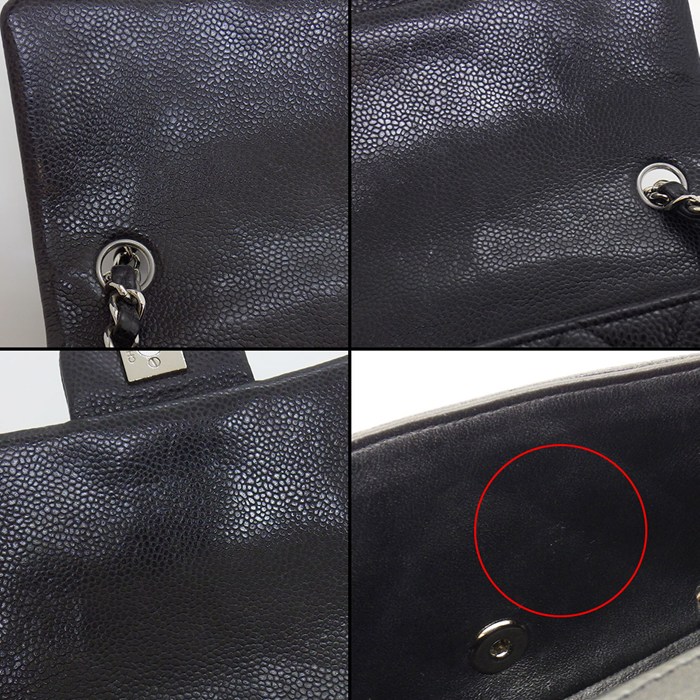 シャネル CHANEL ショルダーバッグ マトラッセ20 ミニ クラシック ハンドバッグ A69900 2018年 ブラック キャビアスキン 【中古】