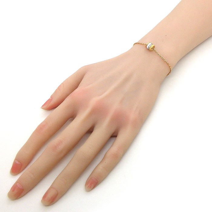 ブシュロン BOUCHERON ブレスレット キャトル スリーカラー ダイヤモンド K18PG K18WG K18YG ホワイト セラミック 白 【中古】