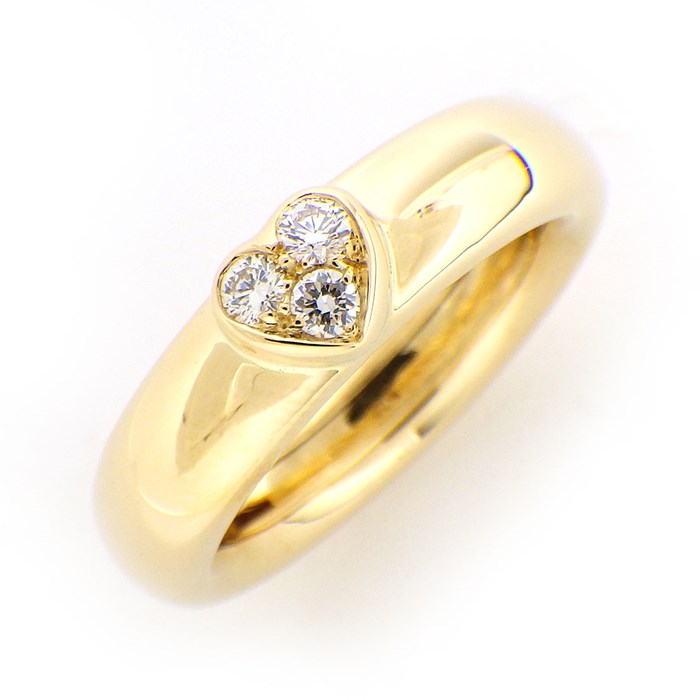 ティファニー K18YG フレンドシップダイヤモンド リング ハート 750 