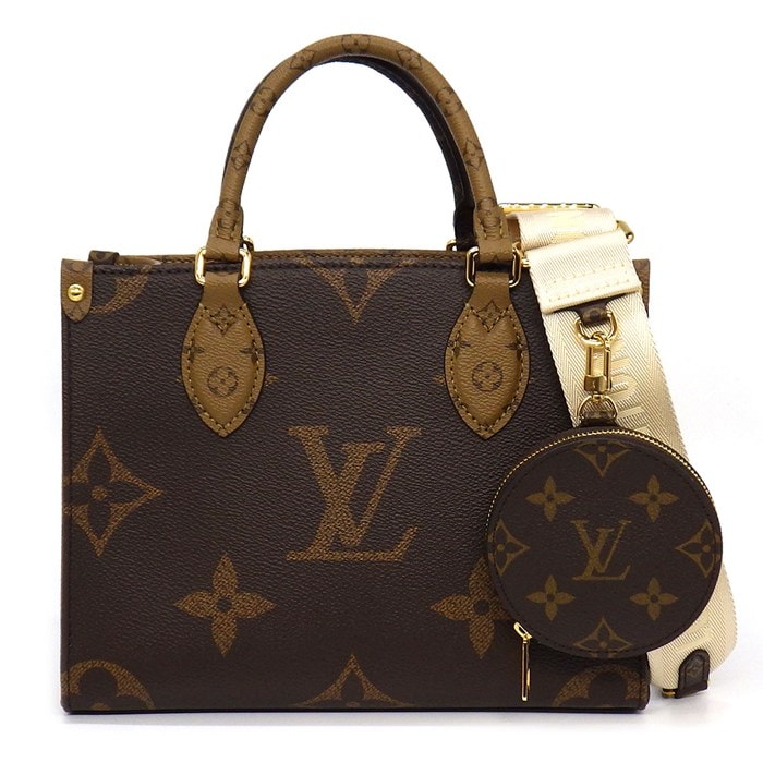 ルイ・ヴィトン Louis Vuitton ハンドバッグ ショルダーバッグ オンザゴー PM M46373 ブラウン モノグラム キャンバス (PVCコーティング) 【中古】