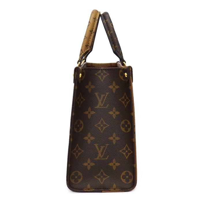 ルイ・ヴィトン Louis Vuitton ハンドバッグ ショルダーバッグ オンザゴー PM M46373 ブラウン モノグラム キャンバス (PVCコーティング) 【中古】
