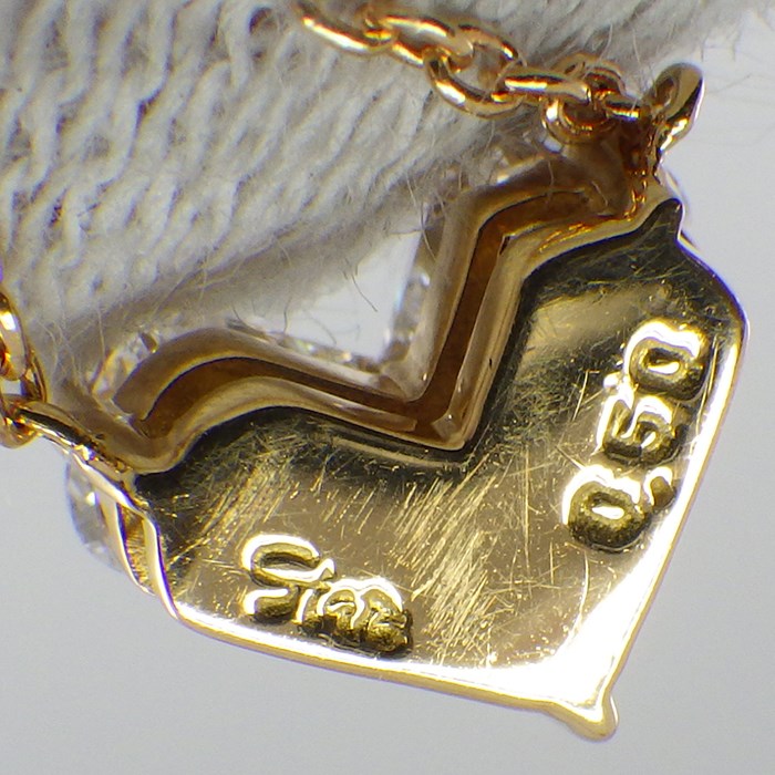 スタージュエリー STAR JEWELRY ネックレス ミステリアス ハート 3ポイント プリンセスカット ダイヤモンド 0.50ct K18PG 【中古】