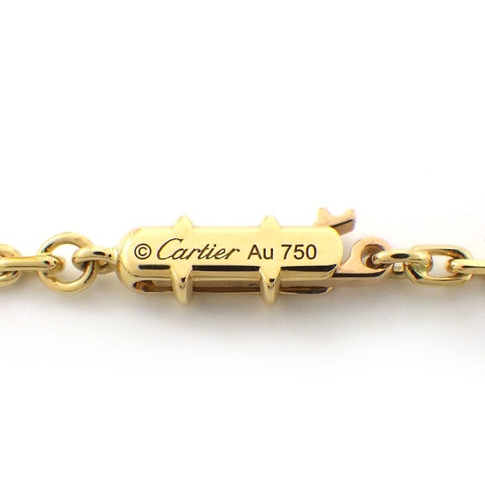 カルティエ Cartier ネックレス パンテール ドゥ カルティエ N7424210 パンサー フェイス モチーフ 1ポイント オニキス 2ポイント ツァボライト グリーン ガーネット K18YG 【箱・保付き】 【中古】