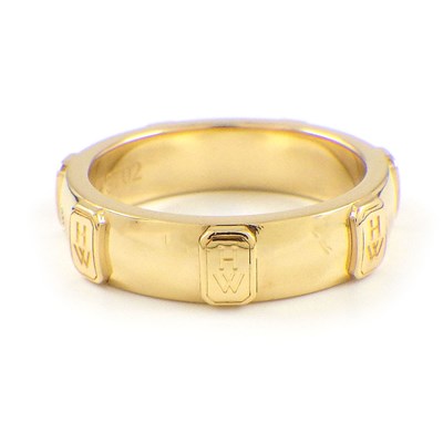 ハリーウィンストン HARRY WINSTON リング HW ロゴ WBDYRDBZHWL 1ポイント ダイヤモンド 0.01ct K18YG 8.5号 / #8 【中古】
