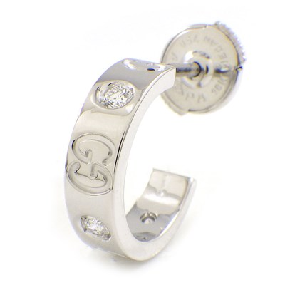 グッチ GUCCI ピアス アイコン フープ GG ロゴ 3ポイント ダイヤモンド  