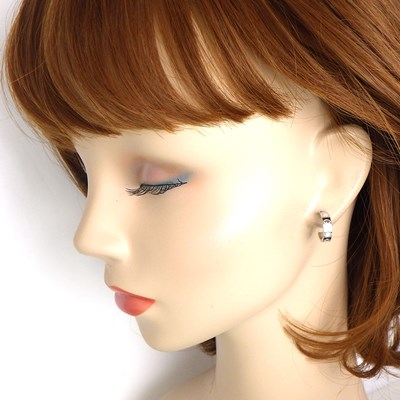 グッチ GUCCI ピアス アイコン フープ GG ロゴ 3ポイント ダイヤモンド K18WG ※片方のみ 【中古】