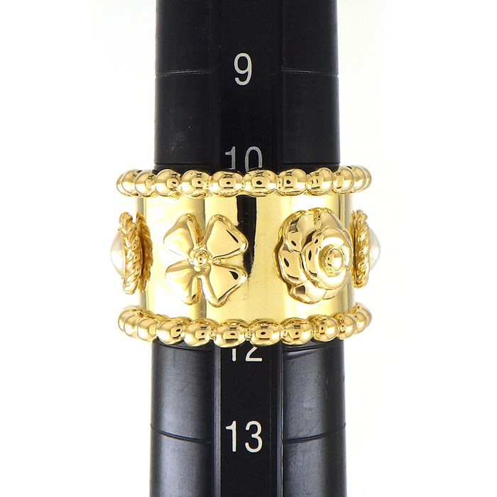 シャネル CHANEL リング スリーシンボル ワイド 6モチーフ メリア  