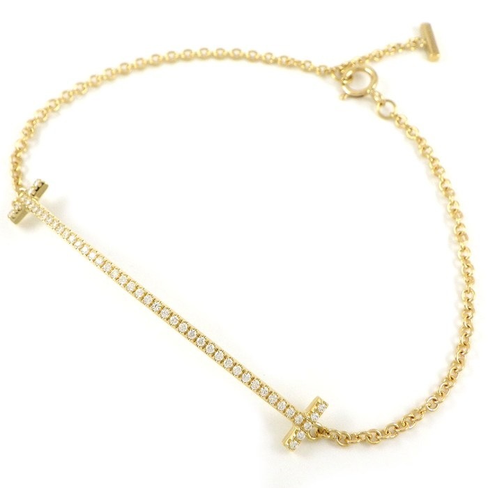 ティファニー Tiffany & Co. ブレスレット Tスマイル スモール 60150751 ダイヤモンド 計0.12ct K18YG 【中古】