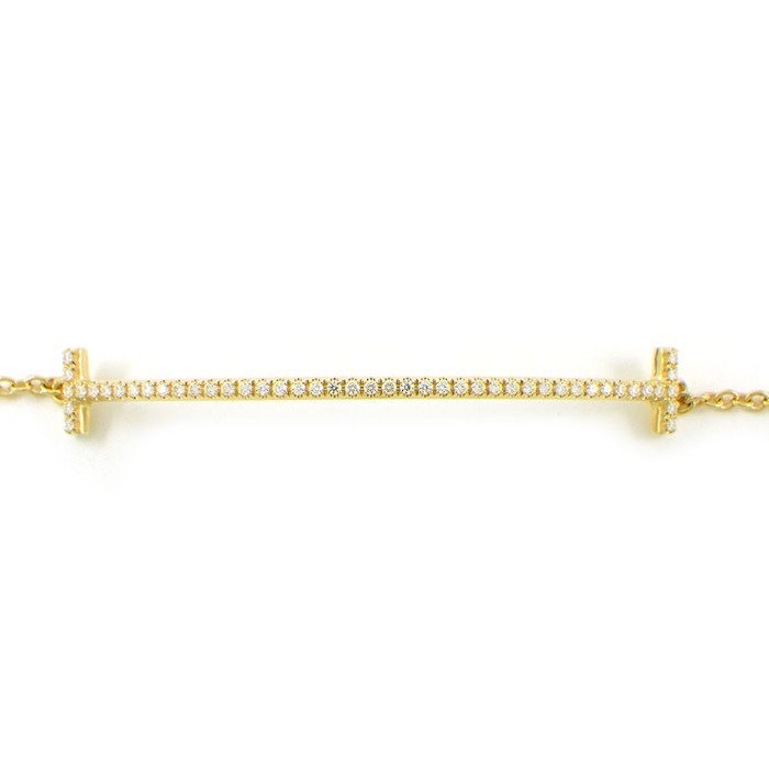 ティファニー Tiffany & Co. ブレスレット Tスマイル スモール 60150751 ダイヤモンド 計0.12ct K18YG 【中古】
