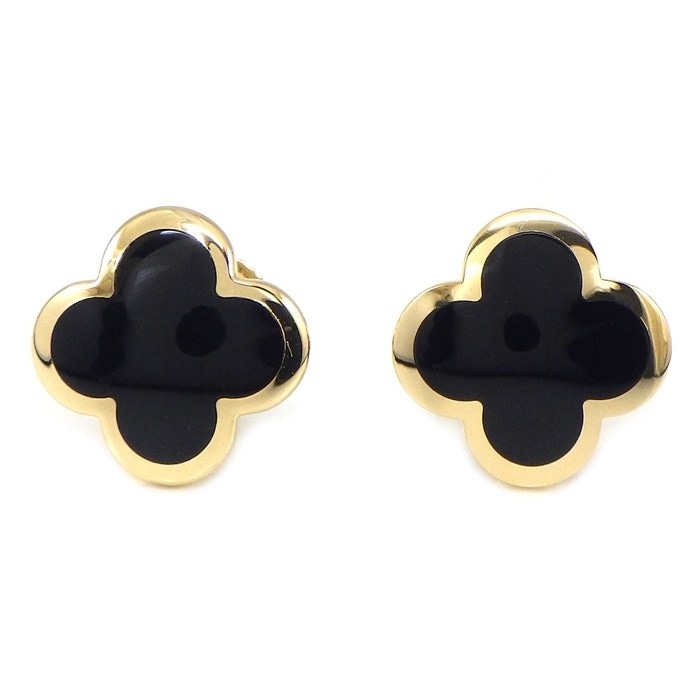 ヴァンクリーフ&アーペル Van Cleef & Arpels ピアス ピュアアルハンブラ VCARB14000 オニキス K18YG 【中古】
