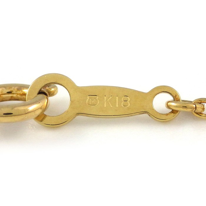 ミキモト MIKIMOTO ネックレス イニシャル S リーフ パール 3mm珠 K18YG 【中古】