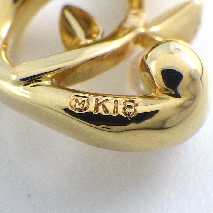 ミキモト MIKIMOTO ネックレス イニシャル S リーフ パール 3mm珠 K18YG 【中古】