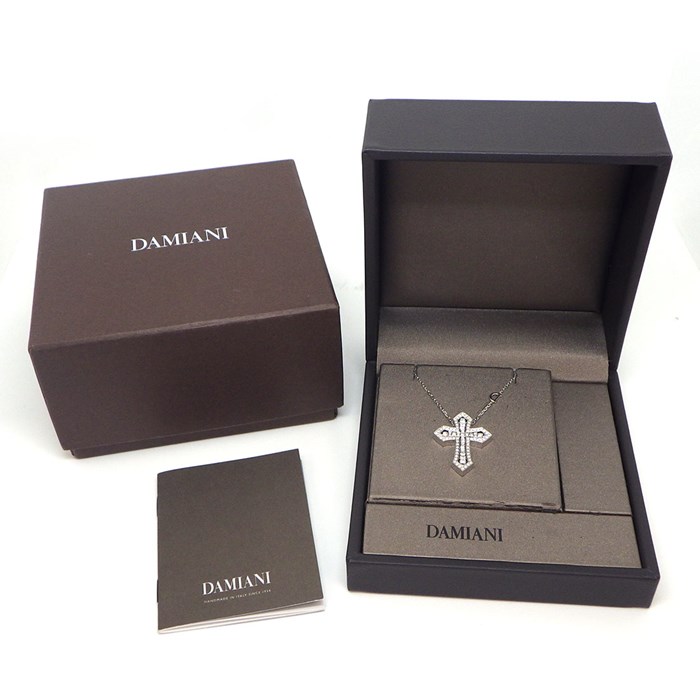 ダミアーニ DAMIANI ネックレス ベル エポック クラウンM 20086733 YOSHIDA 100周年記念モデル クロス パヴェ ダイヤモンド K18WG 【箱・保付き】 【中古】