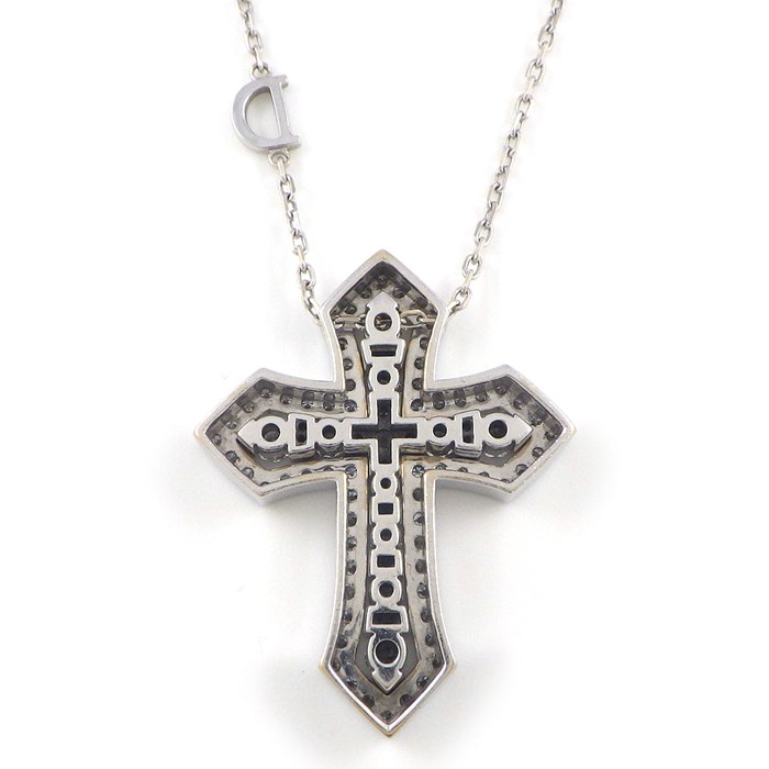 ダミアーニ DAMIANI ネックレス ベル エポック クラウンM 20086733 YOSHIDA 100周年記念モデル クロス パヴェ ダイヤモンド K18WG 【箱・保付き】 【中古】