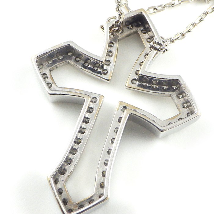 ダミアーニ DAMIANI ネックレス ベル エポック クラウンM 20086733 YOSHIDA 100周年記念モデル クロス パヴェ ダイヤモンド K18WG 【箱・保付き】 【中古】
