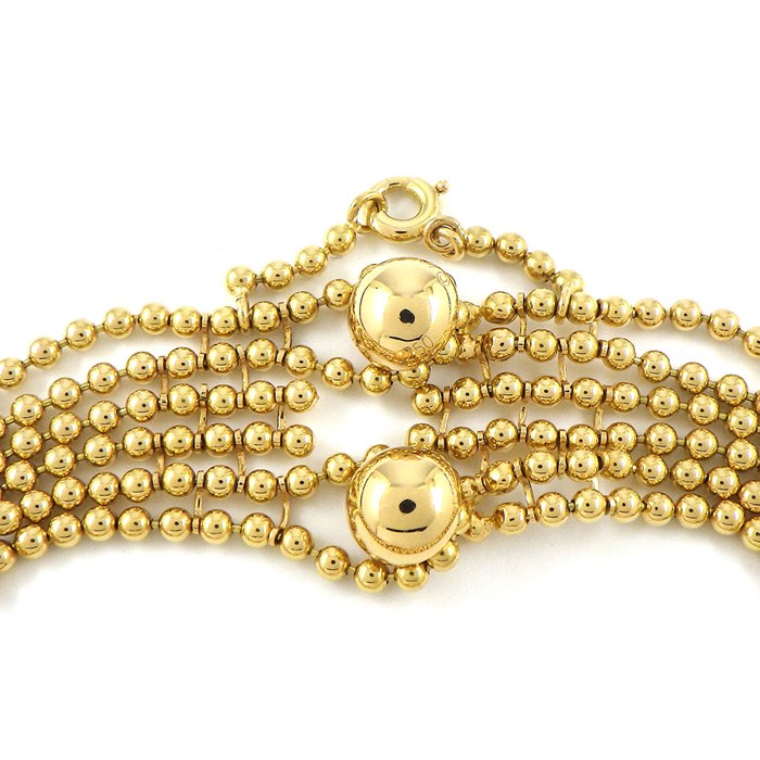 カルティエ Cartier ブレスレット パリ ヌーベルバーグ ボールチェーン 6連 K18YG 【箱・保付き】 【中古】