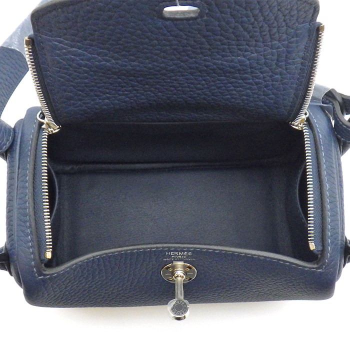 エルメス HERMES ショルダーバッグ リンディ ミニ W刻印 2024年 ブルードプリュス トリヨンクレマンス シルバー金具 【中古】