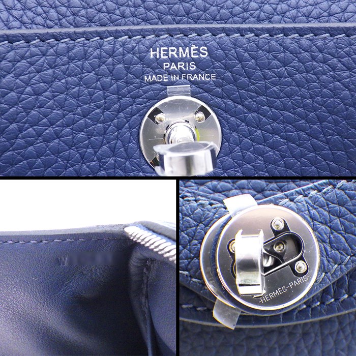 エルメス HERMES ショルダーバッグ リンディ ミニ W刻印 2024年 ブルードプリュス トリヨンクレマンス シルバー金具 【中古】