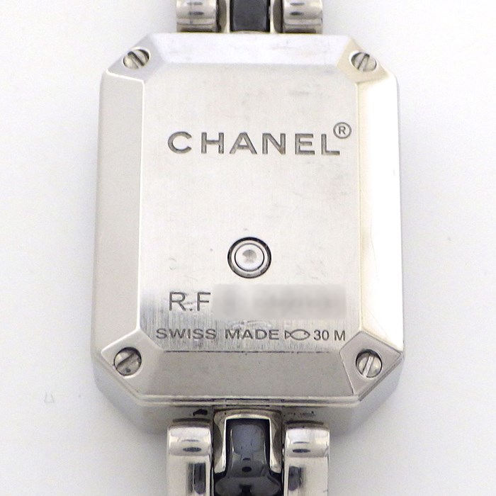 シャネル CHANEL 腕時計 プルミエール H2163 オクタゴナル ブラック文字盤 ダイヤモンドベゼル SS ブラック セラミック クオーツアナログ 【箱・保付き】 【中古】