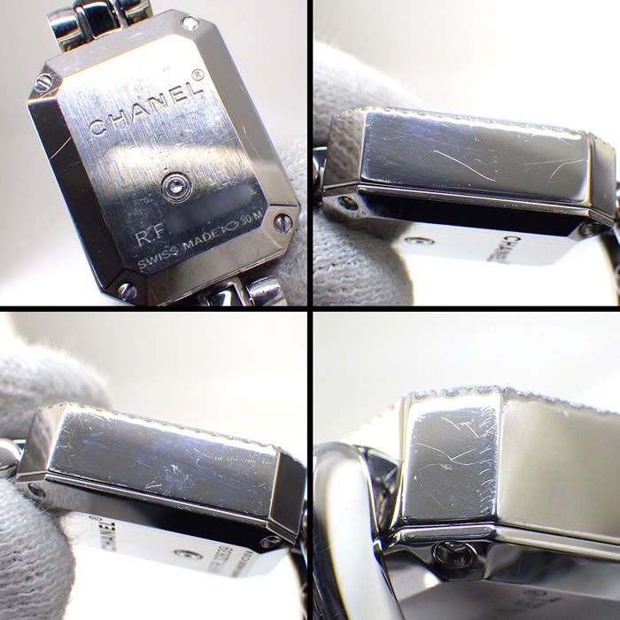 シャネル CHANEL 腕時計 プルミエール H2163 オクタゴナル ブラック文字盤 ダイヤモンドベゼル SS ブラック セラミック クオーツアナログ 【箱・保付き】 【中古】