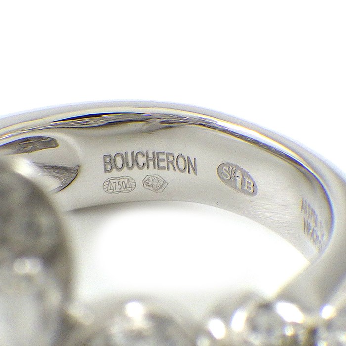 ブシュロン BOUCHERON リング アニマルコレクション 孔雀 ピーコック 鳥 2ポイント ペアシェイプ サファイア パヴェ ダイヤモンド K18WG 11.5号 / #51 【中古】