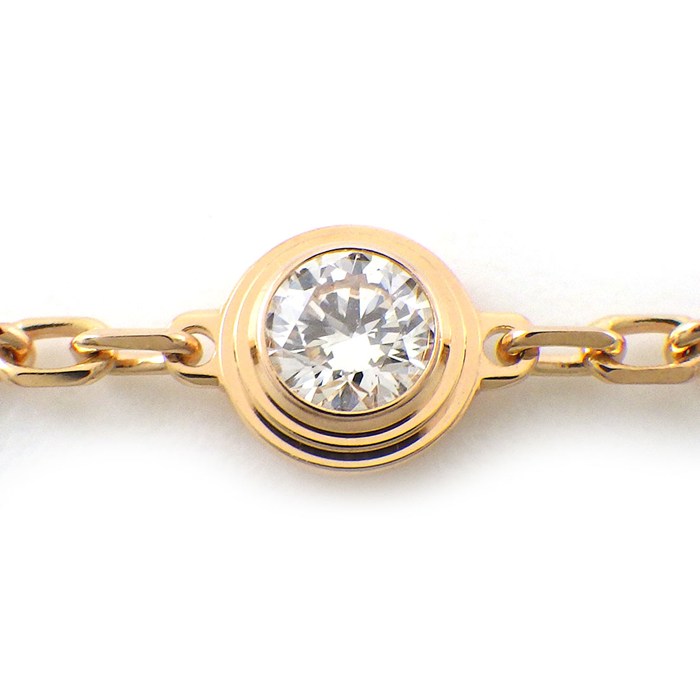 カルティエ Cartier ブレスレット ダムール スモールモデル SM ディアマン レジェ B6040300 1ポイント ダイヤモンド 0.09ct K18PG 【中古】