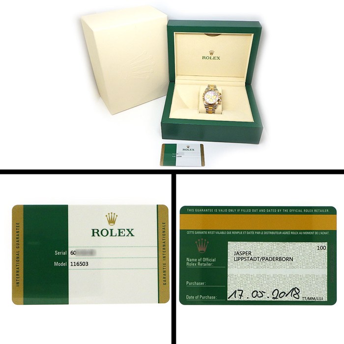 ロレックス Rolex 腕時計 コスモグラフ デイトナ 116503NG ルーレット刻印 ランダムシリアル 8ポイント ダイヤインデックス ブラックシェル文字盤 クロノグラフ スモールセコンド K18YG SS 自動巻き 【箱・保付き】 【中古】