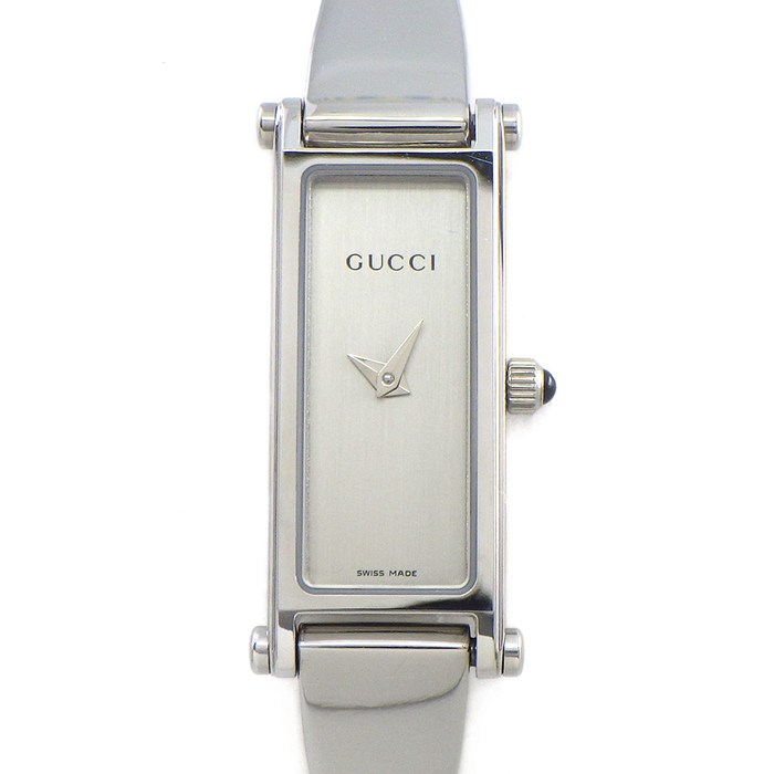 グッチ GUCCI 腕時計 ブレスウォッチ 1500L レクタンギュラー ヘアライン仕上げ シルバー文字盤 SS クオーツアナログ 【中古】