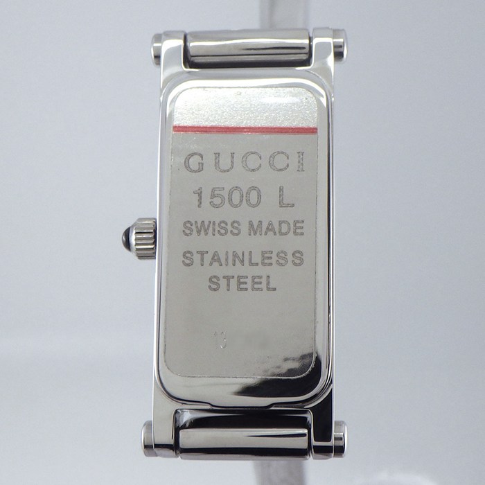 グッチ GUCCI 腕時計 ブレスウォッチ 1500L レクタンギュラー ヘアライン仕上げ シルバー文字盤 SS クオーツアナログ 【中古】