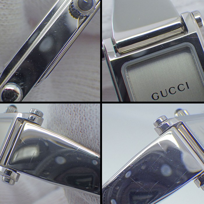 グッチ GUCCI 腕時計 ブレスウォッチ 1500L レクタンギュラー ヘアライン仕上げ シルバー文字盤 SS クオーツアナログ 【中古】
