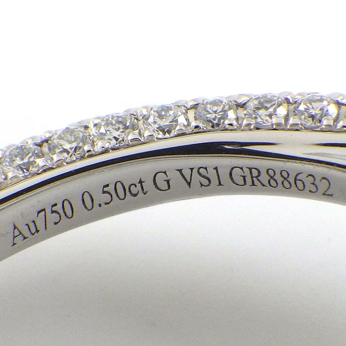 グラフ Graff GRAFF リング コンステレーション エンゲージメント バンド RGR320E 1ポイント エメラルドカット ダイヤモンド 0.50ct(G/VS1/EX) 84ポイント エタニティ パヴェ ラウンドカット ダイヤモンド K18WG 10.5号 【中古】