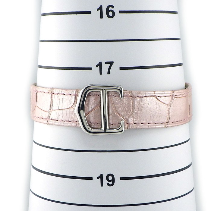 カルティエ Cartier 腕時計 ロードスター SM W6206006 2008年 クリスマス限定モデル ホワイトシェル文字盤 ピンク ローマンインデックス アリゲーターレザーベルト SS クオーツアナログ 【中古】