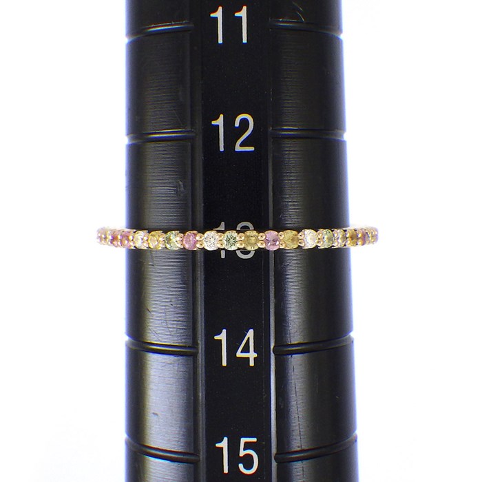 ポンテヴェキオ Ponte Vecchio リング エテルノ・ファミリー カリーナ グラニータ GL0009R061GDPG マルチカラー サファイア 0.18ct ダイヤモンド 0.09ct グリーンダイヤモンド 0.05ct K18PG 13号 【中古】