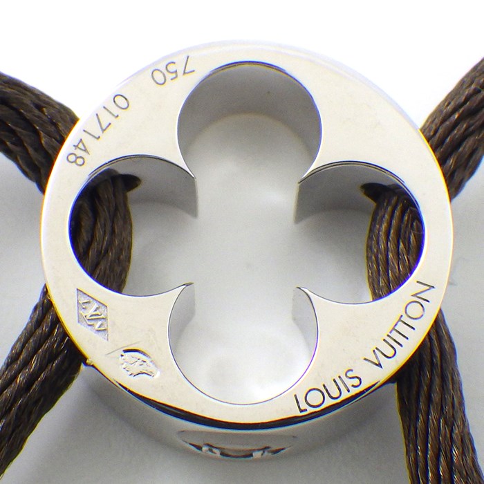 ルイ・ヴィトン LOUIS VUITTON ブレスレット ブラスレ リヤン アンプラント Q95649 モノグラム フラワー ブラウンコード K18WG 【中古】