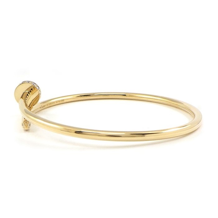 カルティエ Cartier バングル ジュスト アン クル SM B6066116 釘モチーフ 20ポイント ダイヤモンド 計0.18ct K18YG / #16 【中古】