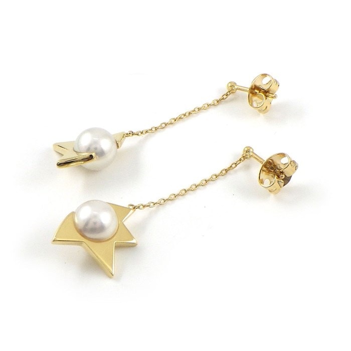 タサキ 田崎真珠 TASAKI ピアス コメット スター スウィング ドロップ 