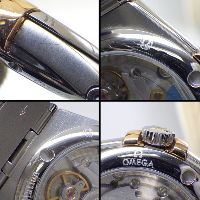 オメガ OMEGA 腕時計 コンステレーション コーアクシャル 123.20.35.20.02.003 サンレイ シルバー文字盤 デイト 裏スケ K18PG SS 自動巻き 【箱・保付き】 【中古】
