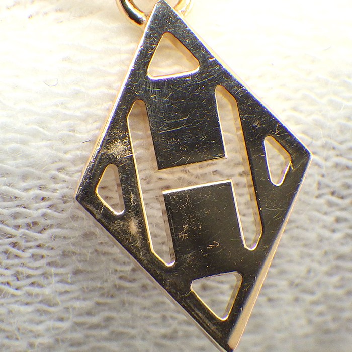 エルメス HERMES ネックレス ガンバード H ロゴ Yシェイプ ダイヤモンド 0.11ct K18PG 【中古】