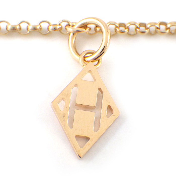 エルメス HERMES ネックレス ガンバード H ロゴ Yシェイプ ダイヤモンド 0.11ct K18PG 【中古】