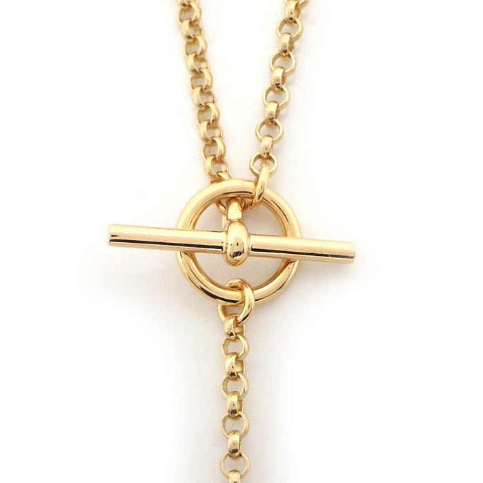 エルメス HERMES ネックレス ガンバード H ロゴ Yシェイプ ダイヤモンド 0.11ct K18PG 【中古】