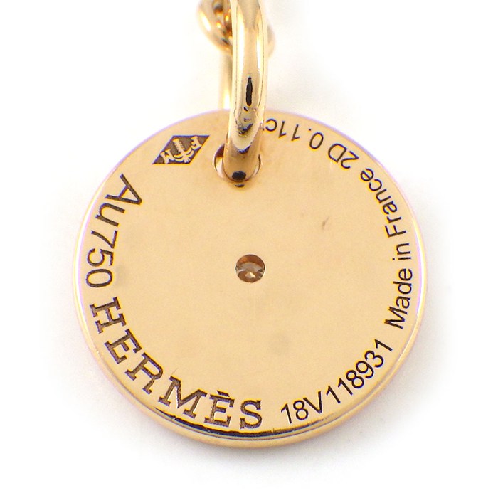 エルメス HERMES ネックレス ガンバード H ロゴ Yシェイプ ダイヤモンド 0.11ct K18PG 【中古】