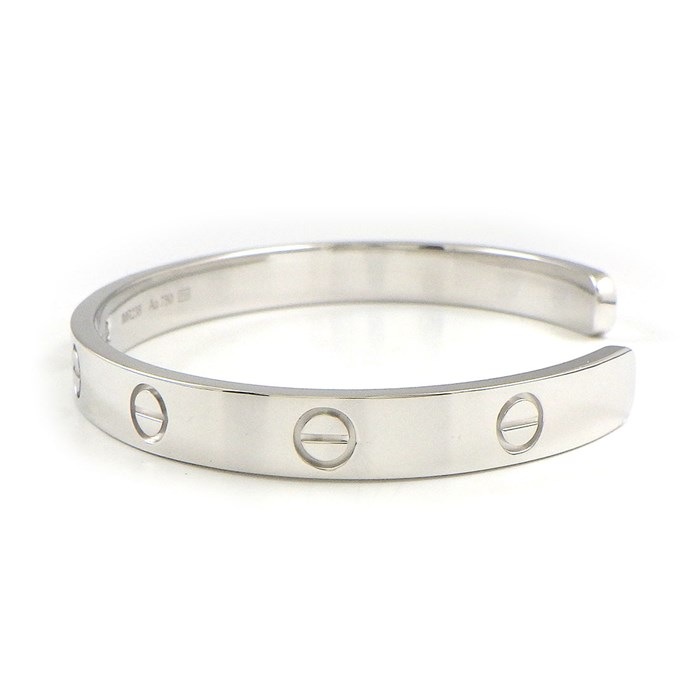 カルティエ Cartier バングル ラブ オープン B6029918 1ポイント ダイヤモンド 0.10ct K18WG / #18 【箱・保付き】 【中古】