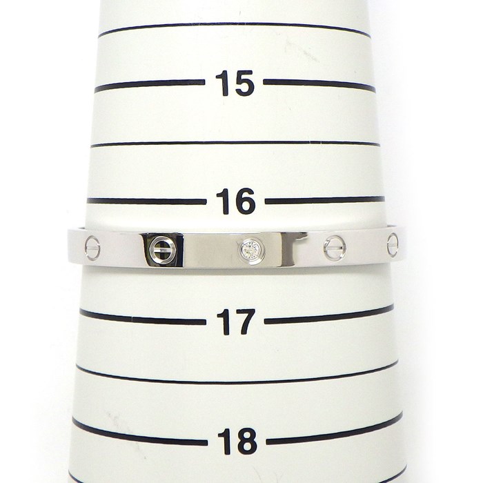 カルティエ Cartier バングル ラブ オープン B6029918 1ポイント ダイヤモンド 0.10ct K18WG / #18 【箱・保付き】 【中古】