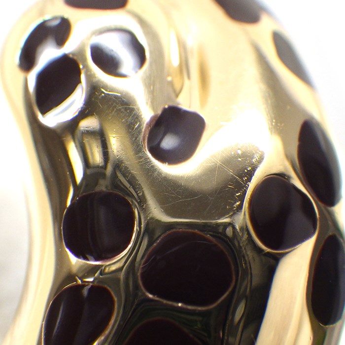 クリスチャンディオール Christian Dior リング ミッツァ パンサーモチーフ 手 K18YG ブラック エナメル 黒 10号 / #50 【中古】