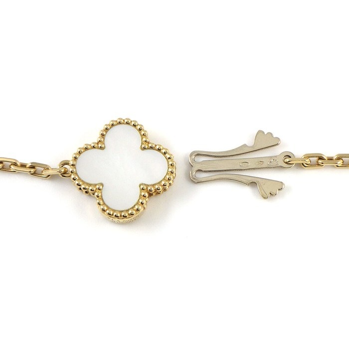 ヴァンクリーフ＆アーペル Van Cleef & Arpels ロングネックレス マジックアルハンブラ 16モチーフ VCARD79400 オニキス ホワイト/グレー シェル 【箱・保付き】 【中古】