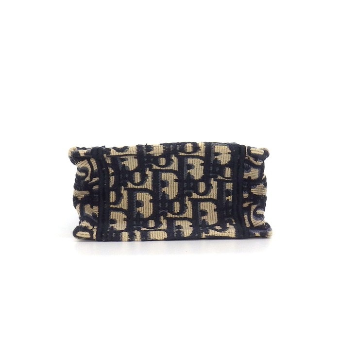 ディオール Dior ショルダーバッグ ブックトート ミニ バーティカル フォンバッグ S5555CRIW エクリュホワイト ブルー コットン 【中古】